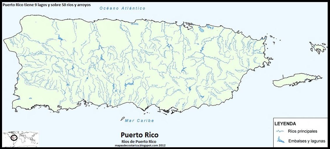 Mapa de Rios de Puerto Rico